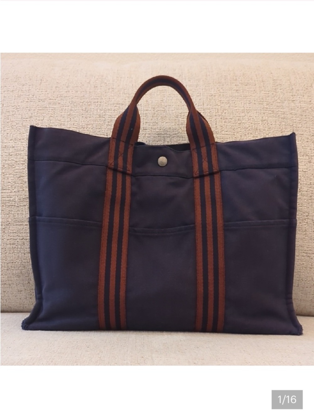 Hermes Blue Fourre Tout Holdall MM